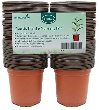9 Cheap Nursery Pots for Greenhouses & Gardening 1 KINGLAKE 100 Pcs 4" Plastic Plants Nursery Pot/Pots