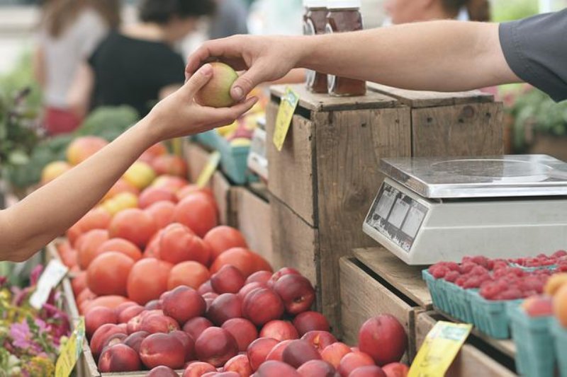 Selling Vegetables in the Market