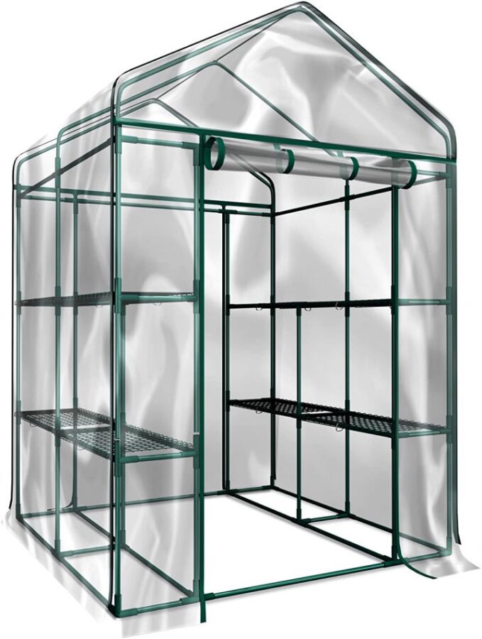 HC-4202 Walk-in Indoor Outdoor Greenhouse Kit by Home-Complete