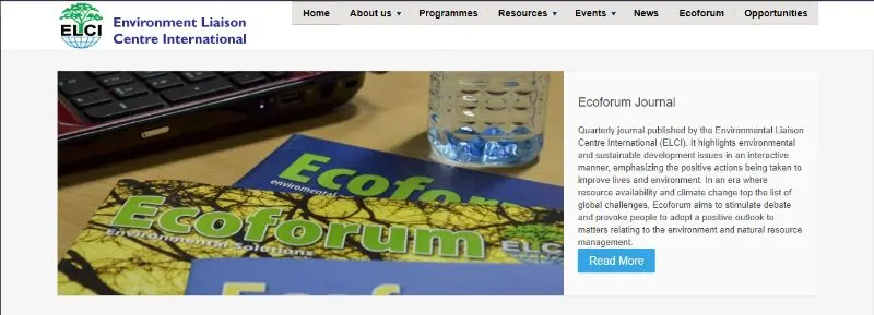15 Best Environmental Organizations in Africa 3 Environmental Liaison Centre International Homepage