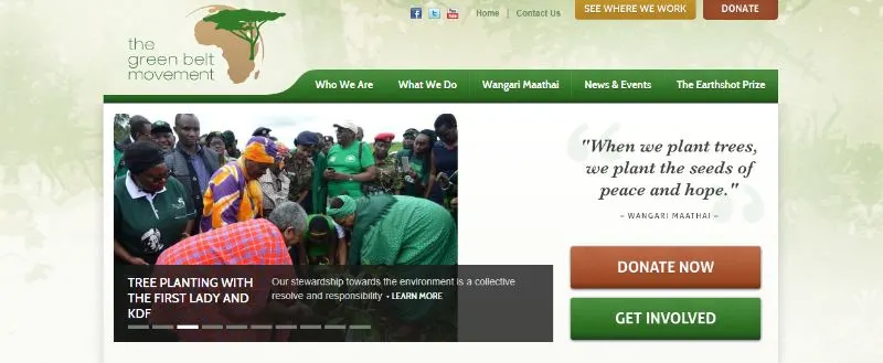 15 Best Environmental Organizations in Africa 2 Green belt movement Homepage