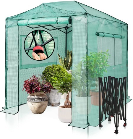 Mini Greenhouse Outdoor Portable Green House Gardening Tier 2/3/4 PE Cover F3C7 