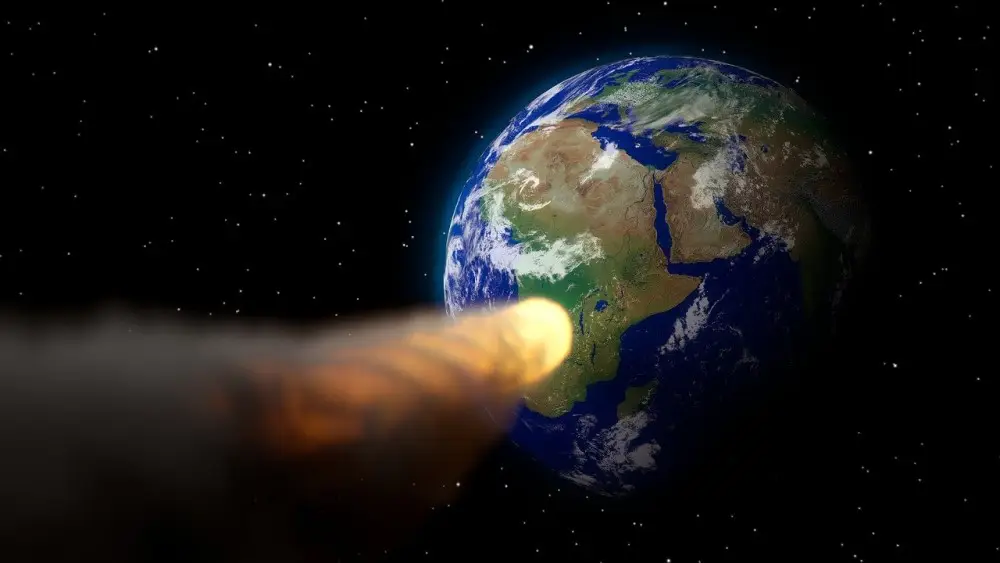 Meteor hurtling towards the earth