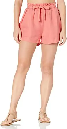 Seafolly Women's Linen Blend Drawstring Waist Beach Short Swimsuit Cover Up