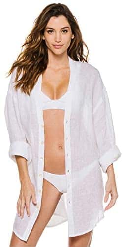 Vitamin A Women's Eco Linen EBW X Shirt Dress Swim Cover Up