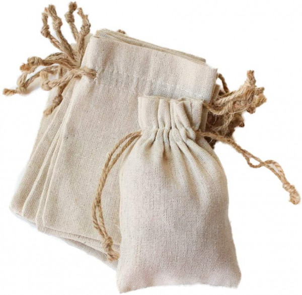 10 Eco-Friendly Stand-Up Pouches 5 Love Miss Marie Linen Cotton Drawstring Bags