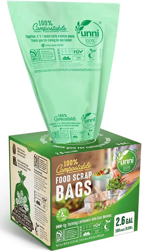11 Best Eco-Friendly Trash Bags: Compostable, Biodegradable 1 UNNI Compostable Food Scrap Bags