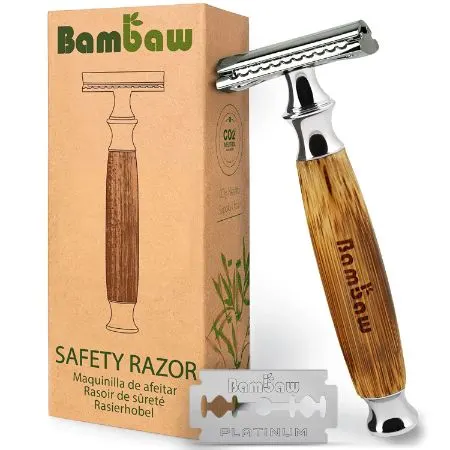 18 Best Sustainable Gifts for Your Eco-Friendly Friends 1 Bambaw Safety Razor Silver (Packaging and Product Photo)
