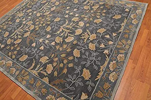 Floral Blue Tulip Traditional Persian Area Rugs