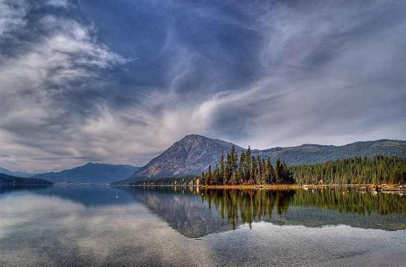 Panoramic View of the Lake Wenatchee and Dirtyface Mountain