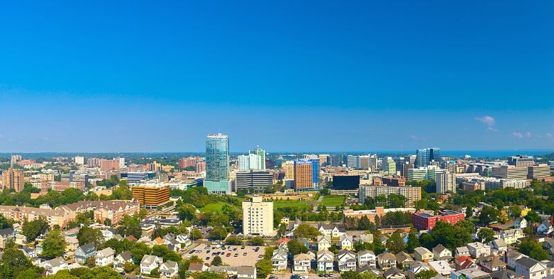 Bird's Eye View of the Stamford Connecticut Skyline