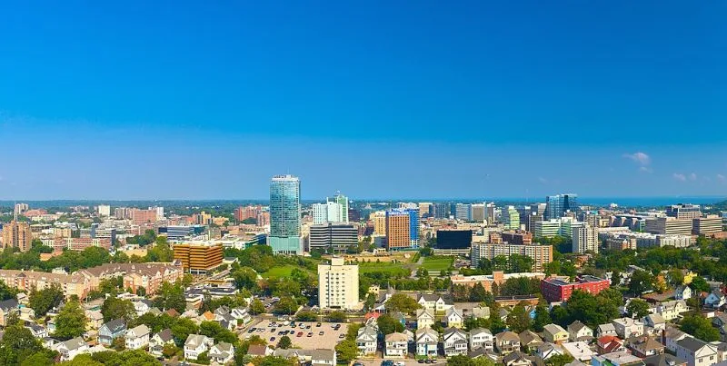 8 Best States for Sustainable Living 7 Bird's Eye View of the Stamford Connecticut Skyline