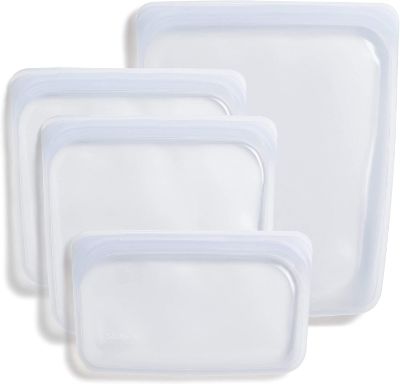 Stasher Silicone Clear Reusable Storage Bag, Bundle Four-Pack Small