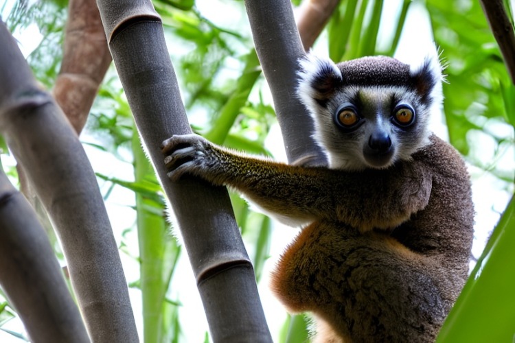 Bamboo Lemur in Tree