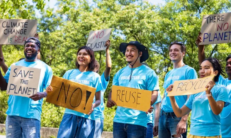 Environmental Activists with Signs