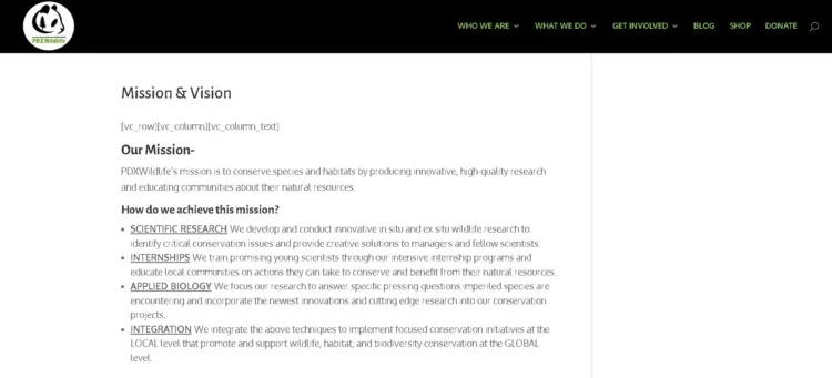 PDXWildlife 3 PDXWildlife Mission and Vision Page