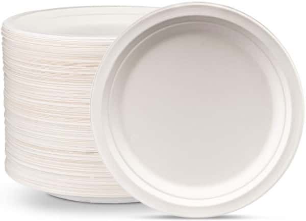 Eco-Friendly Compostable and Biodegradable 16 cm Pack of 125 Basics Disposable Plates 