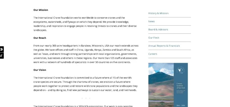 International Crane Foundation 3 Mission and Vision of International Crane Foundation