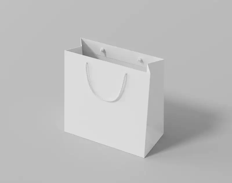 Empty shopping bag  placed on a table