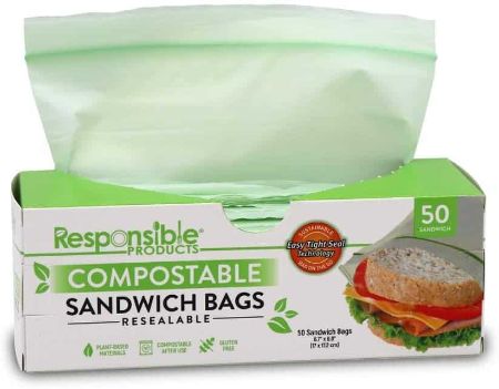 Responsible Products Compostable SANDWICH Zip Bag