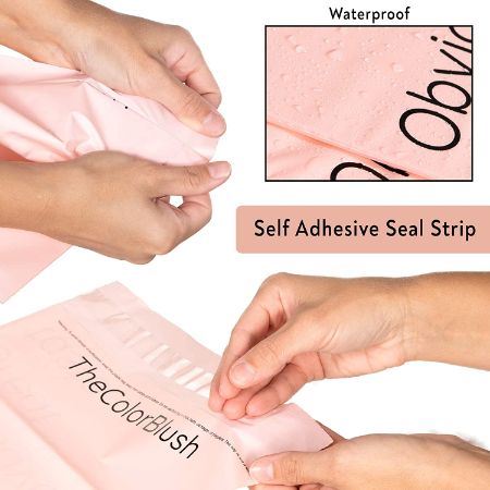 The ColorBlush Compostable Matte Poly Mailers Waterproof and Adhesive Seal Strip