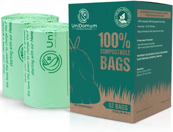 UniDomum compostable and biodegradable trash bags