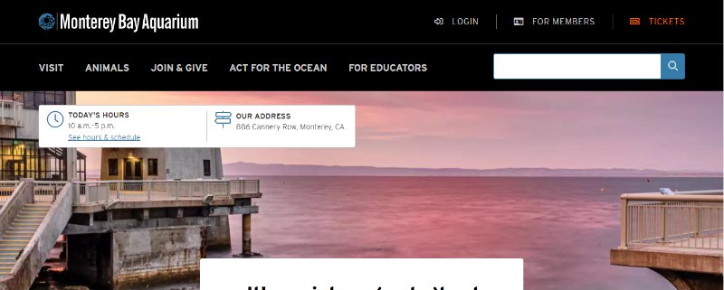 Monterey bay aquarium Webpage