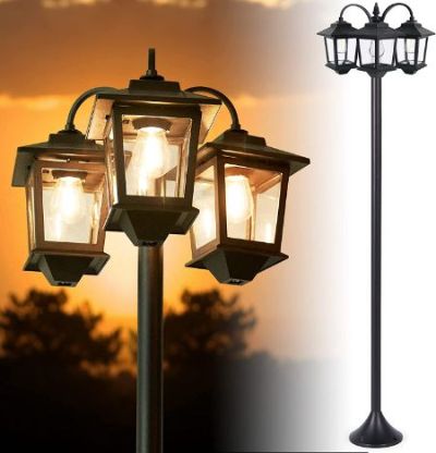 AIRIBO Triple-Head Solar Lamp Post Light