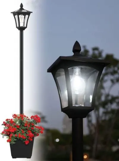 DOESLAG Solar Lamp Post Light Outdoor