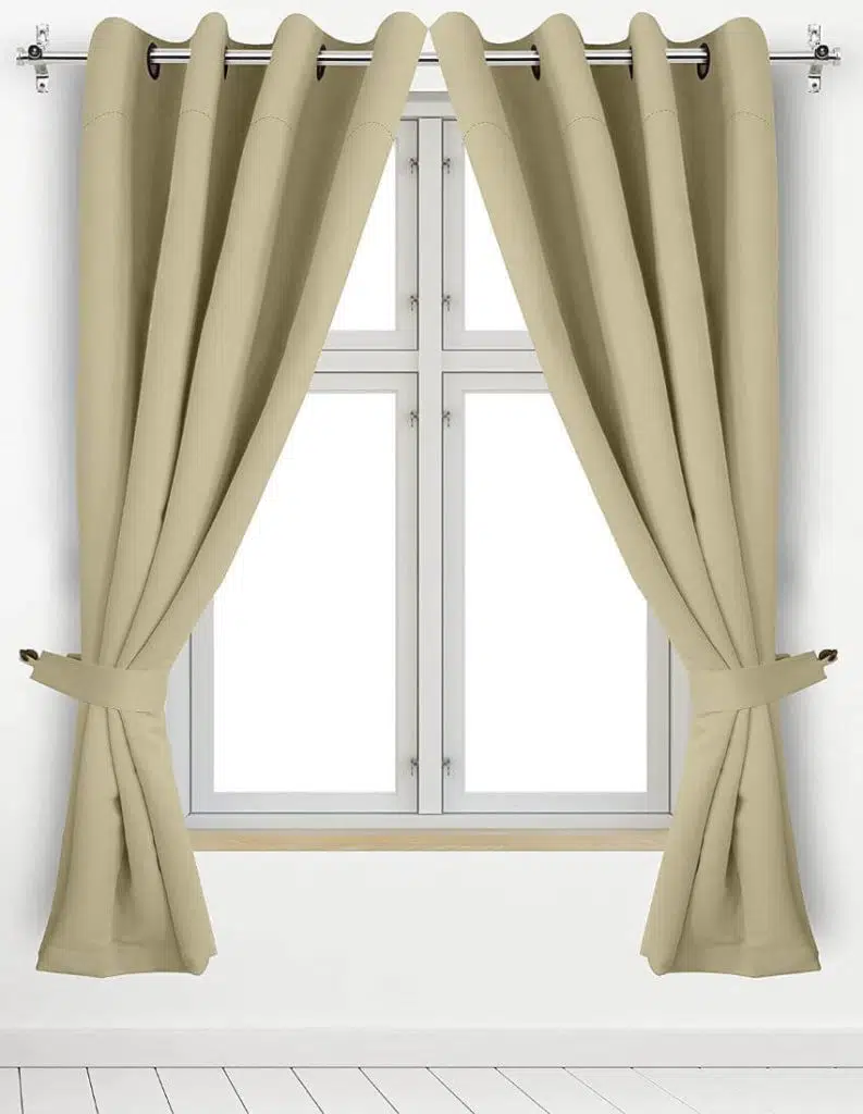 Utopia Bedding 2 Panels Grommet Blackout Curtains with 2 Tie Backs