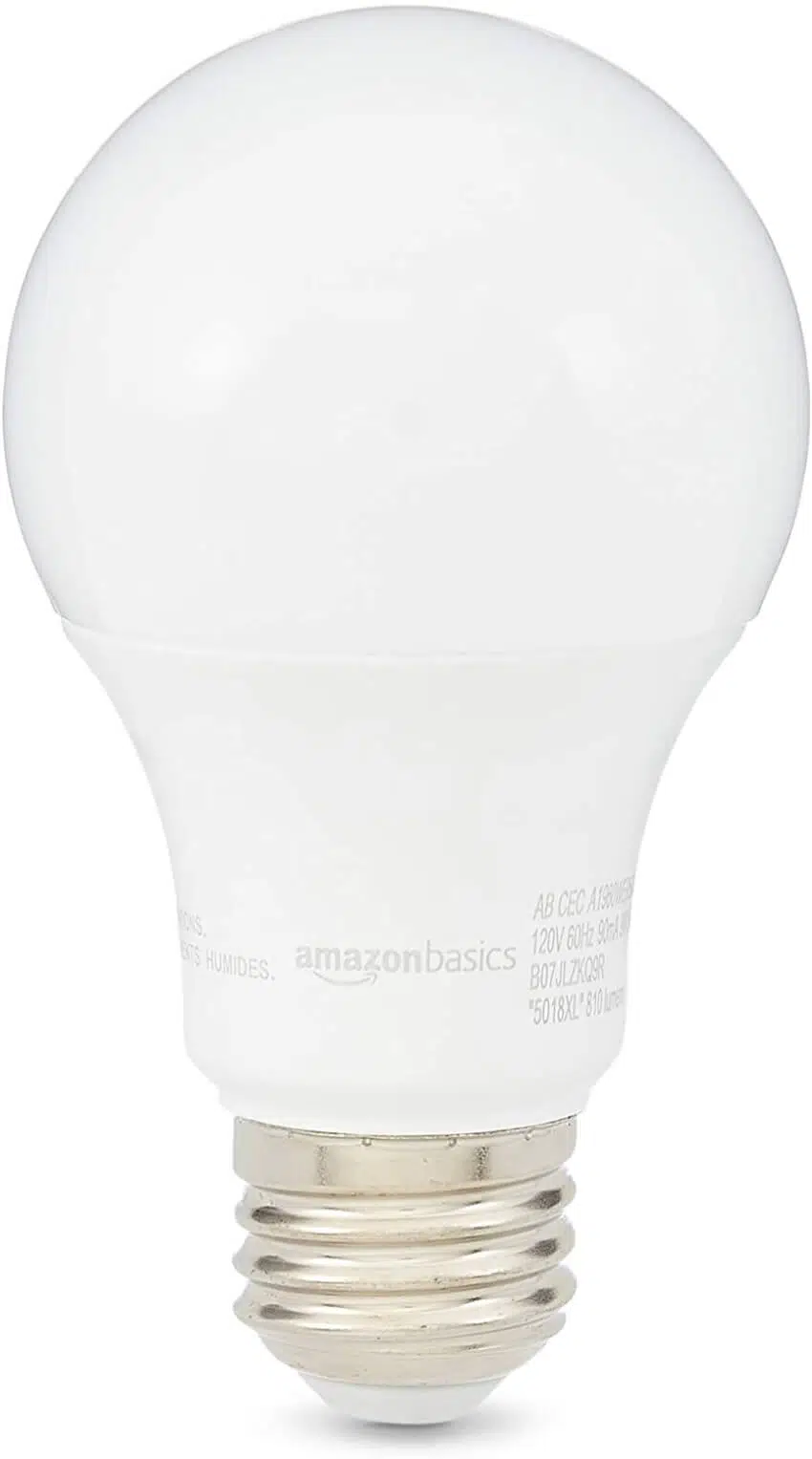 Amazon Basics 60W Equivalent Daylight, A19 Dimmable Light Bulb