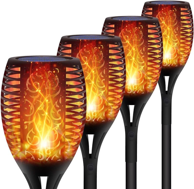 DIKAIDA 4-Pack Solar Torch Lights