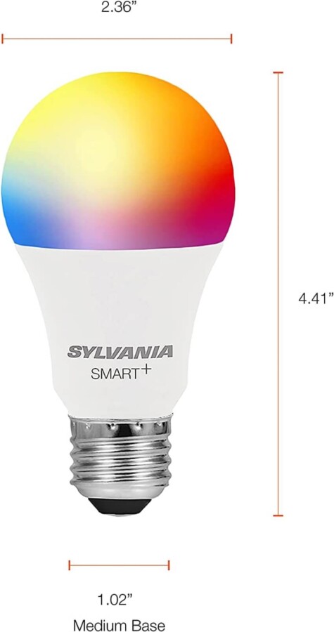 SYLVANIA Smart - Wi-Fi Full Color Dimmable A19 LED Light Bulb 