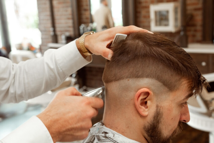 A Man Getting a Haircut