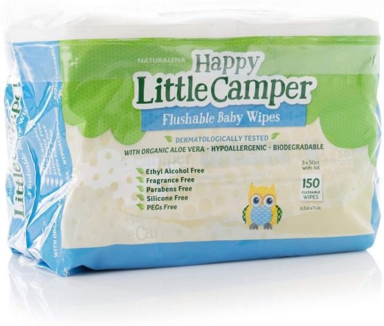 Happy Little Camper Flushable Baby Wipes