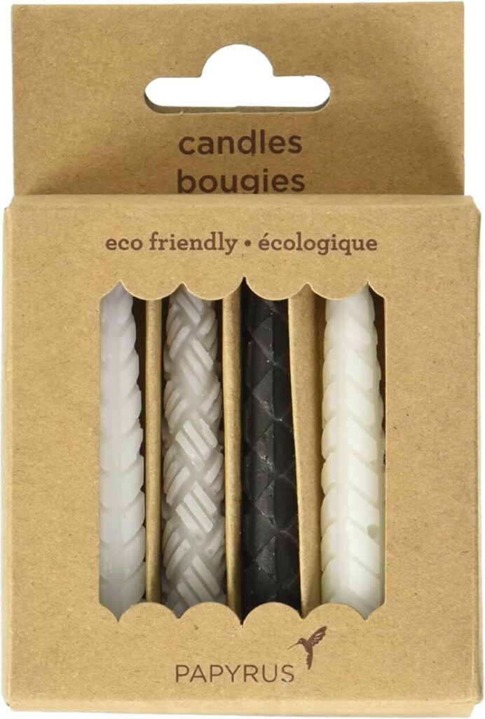 Papyrus Eco Friendly Birthday Candles Black & White 12s