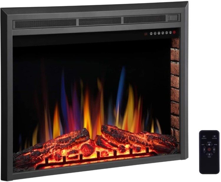 R.W. Flame 32″ Electric Fireplace Insert Freestanding