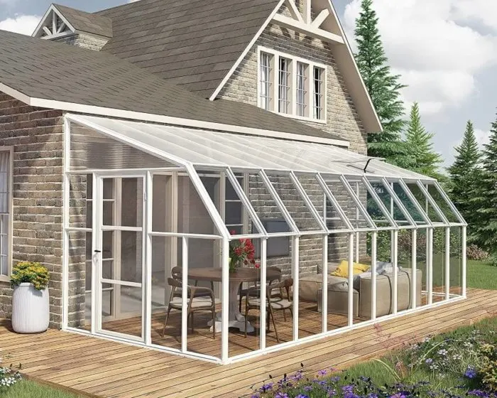 21 Best Lean To Greenhouses | Side of House Options 10 Rion Sun Room