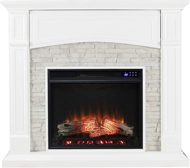 SEI Furniture Seneca Fireplace New White