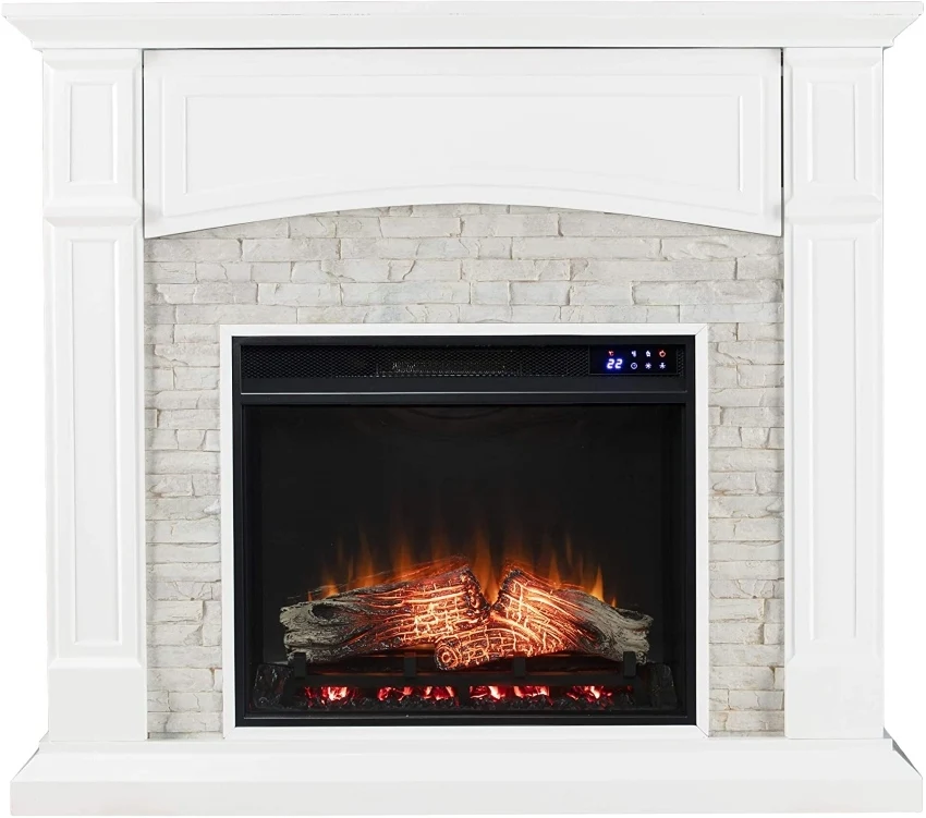 SEI Furniture Seneca Fireplace New White