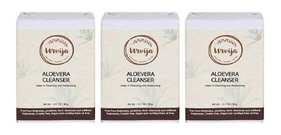 Three Urvija Aloevera Hydrating Moisturizing Dry Skin Cleanser Soap