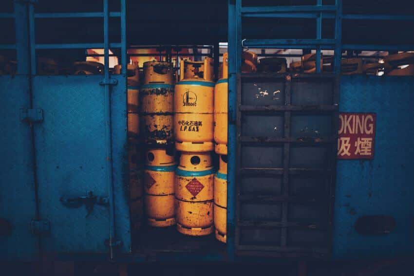 Yellow Colored Gas Tank
