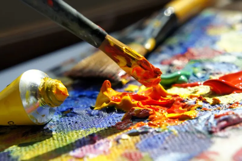 Is Acrylic Paint Bad for the Environment? 1 Close up of canvas with acrylic paint
