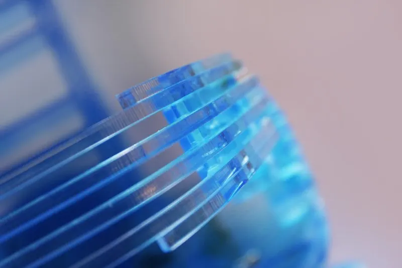 pile of blue acrylic rings