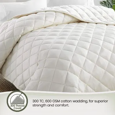 Whisper Organics, Bedding Heavy Thin Comforter Blanket Queen Size Color Ivory