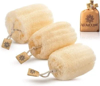 14 Best Eco-Friendly Bathroom Products to Buy Today 9 Almooni Store Natural Real Egyptian Shower Loofah Sponge