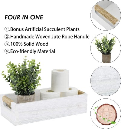 Bathroom Decor Box Toilet Paper Holder Wood Product Qualities