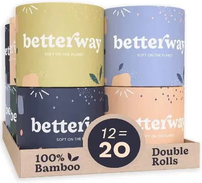 14 Best Eco-Friendly Bathroom Products to Buy Today 24 Betterway Bamboo Toilet Paper 3 PLY