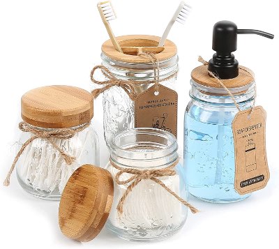 G Bathroom Accessories Set Mason Jar