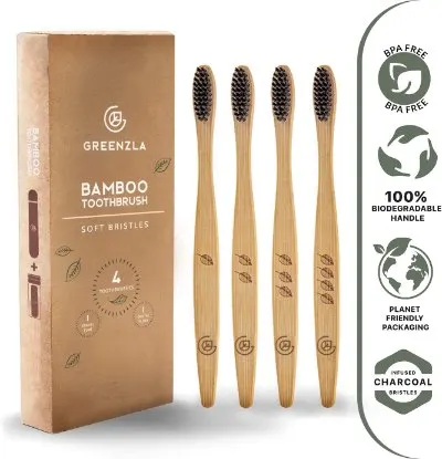 14 Best Eco-Friendly Bathroom Products to Buy Today 12 GREENZLA Bamboo Toothbrush Product Qualities